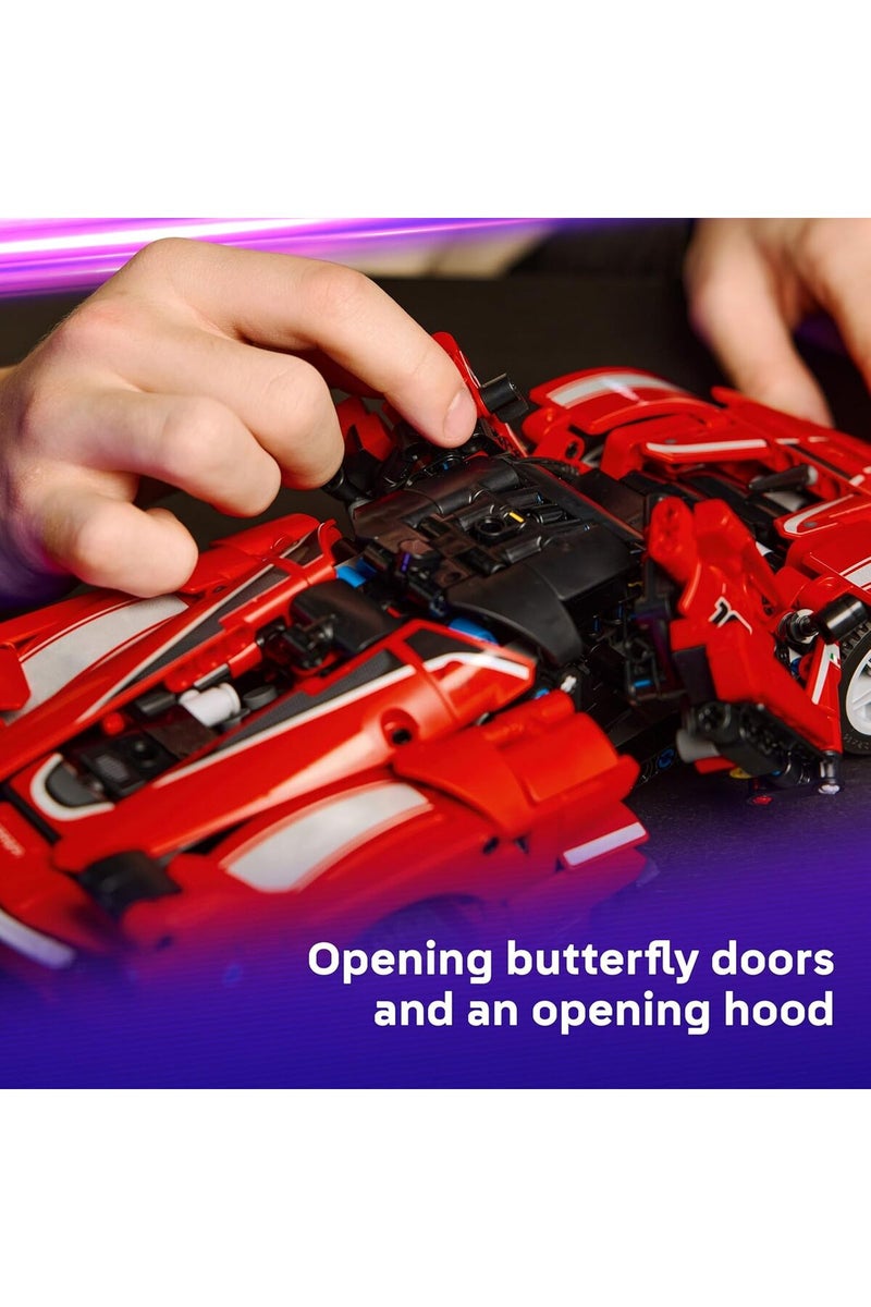 ليغو طقم LEGO Technic سيارة سباق فيراري FXX K – لعبة بناء للعب والعرض مع محرك V12، وفارق الحركة (دifferential)، ومكابس متحركة – هدية لمحبي سباقات السيارات من الأولاد والبنات (العمر 10+)، رقم المجموعة - Image 3